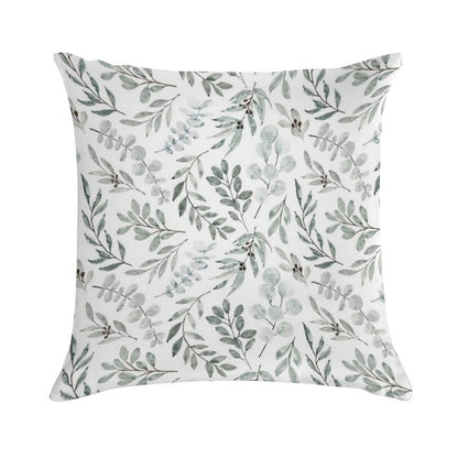 Australian Eucalyptus Watercolor Botanical Leaves Australianiana Eucalyptus Leaves in Watercolour Soft Short Plush Fabric Throw Pillow