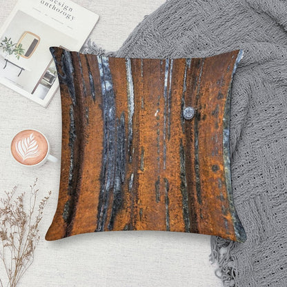 Rust Soft Short Plush Fabric Throw Pillow