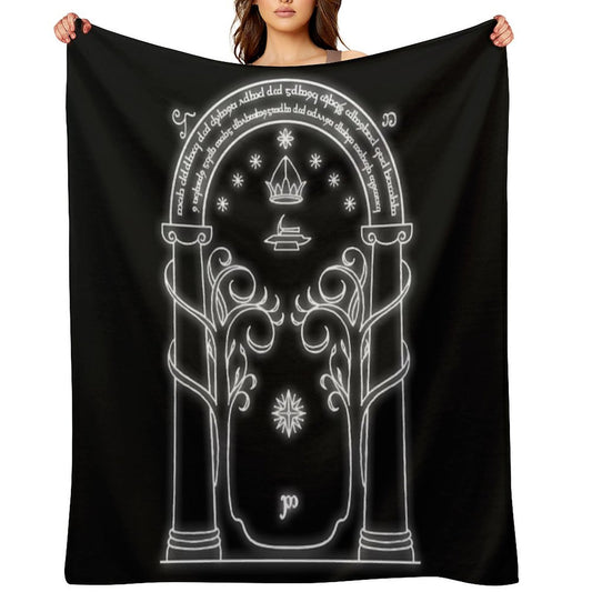Mines of Moria Door Throw Blanket