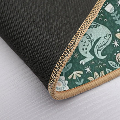 Folk Floral Dinosaur Bath Mat