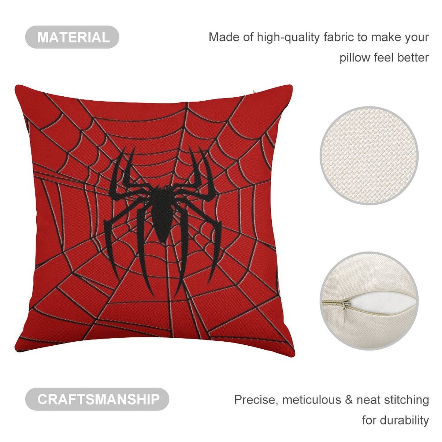 Spiderman Linen Throw Pillow Cover