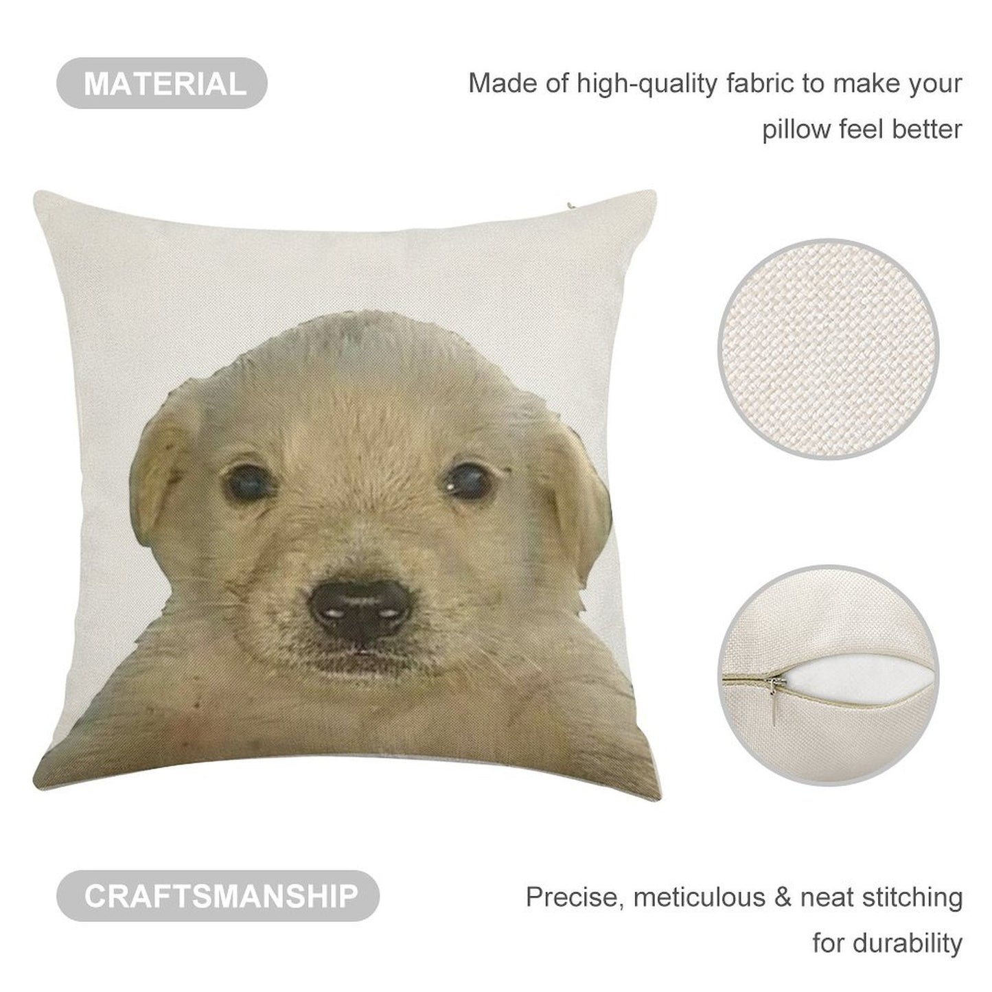 Jotchua Meme Jotchua Dog Linen Throw Pillow Cover