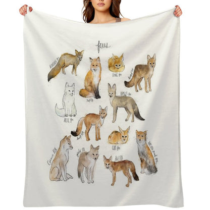 Foxes Throw Blanket