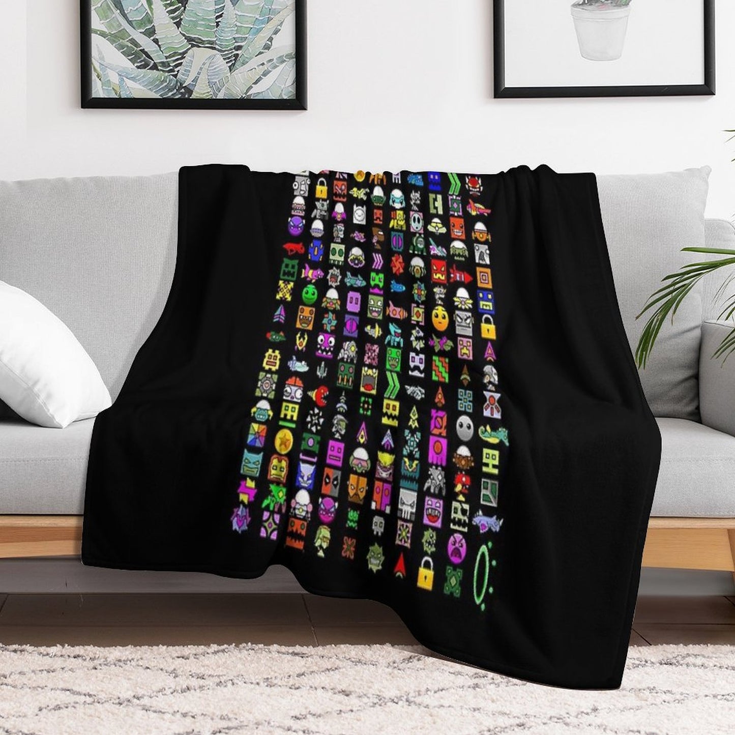 Geometry Dash Throw Blanket