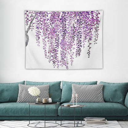 Hand Painted Purple Wisteria  in Bloom Tapestry