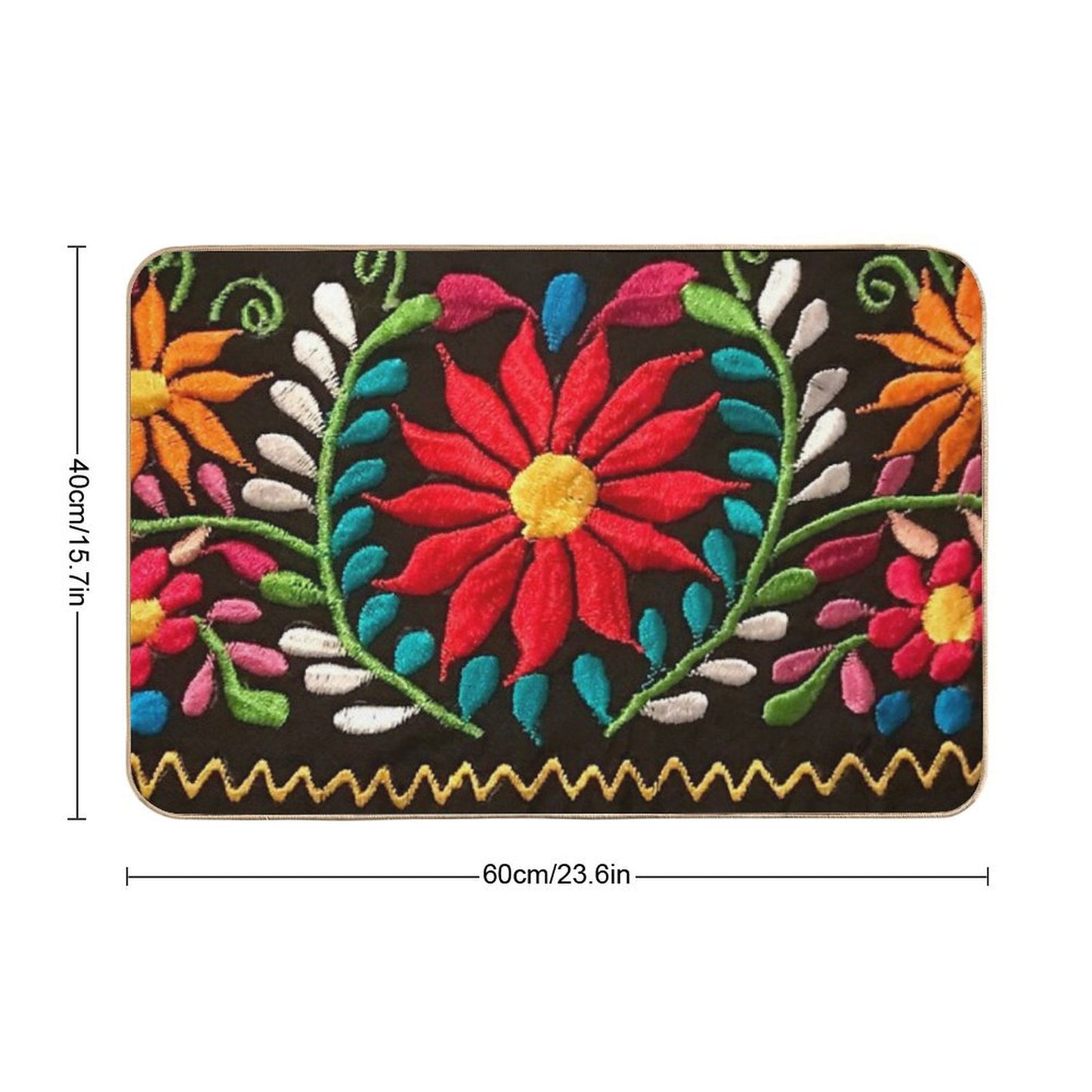 Spanish Flowers Bath Mat