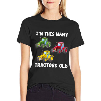 Kids 3 Year Old Boy Tractors Old 3rd Birthday Farm Tractor Trucks T-Shirt