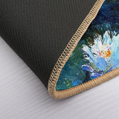 Water Lilies Monet Deep Blue  Repositionable Bath Mat