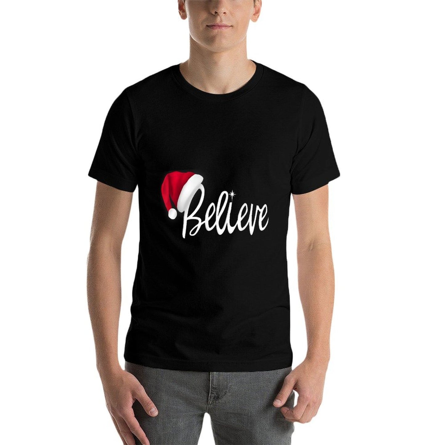 Christmas - Believe in Santa Claus  Heathered Texture T-Shirt