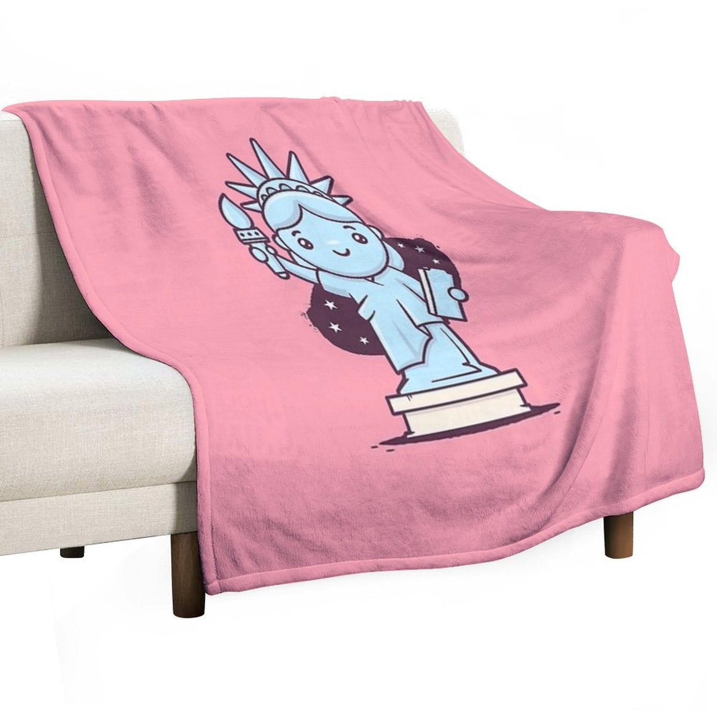 Cute Miss Liberty Throw Blanket
