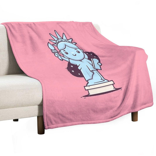 Cute Miss Liberty Throw Blanket