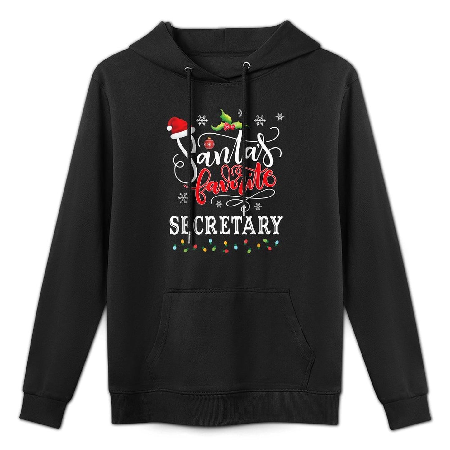 Santas Favorite Secretary Funny Christmas Xmas Hat Medium-Weight Fabric Hoodie