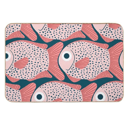 Fish Pattern  Pet-Safe Bath Mat