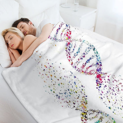 DNA, Watercolor Art,Dna Double Helix Genetic Throw Blanket
