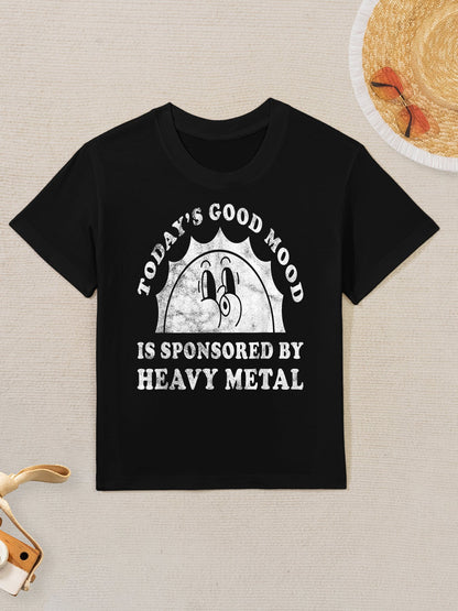 Funny Cute Vintage Retro Heavy Metal Or Heavy Metal Kids T-Shirt