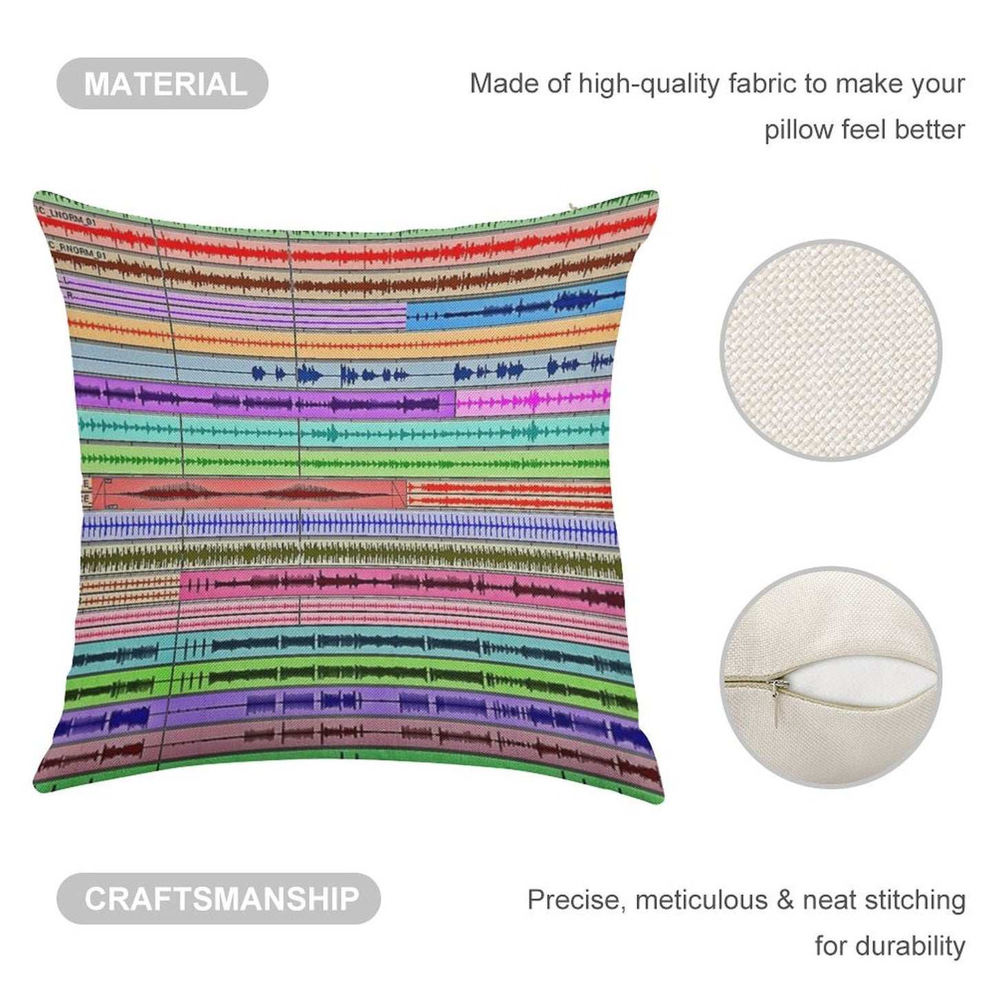 Music Tracks - Producer  Engineer Art Linen Throw Pillow Cover