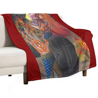 Raging Flames Throw Blanket