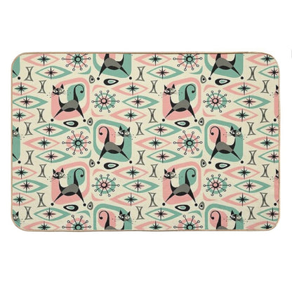 Mid Century Cat Abstract Bath Mat