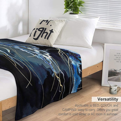 Metallic Ocean III Throw Blanket