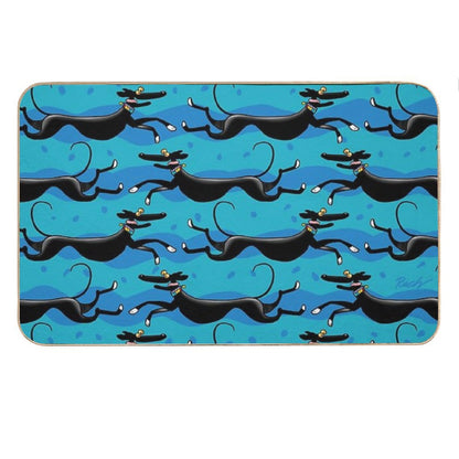 Blue Zoomies Pattern Bath Mat