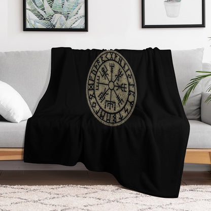Vegvisir, Viking Compass, Norse, Symbol, Protection, Nordic, Vikings Throw Blanket