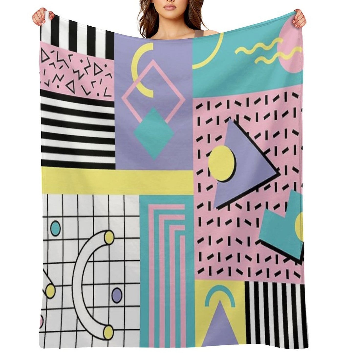 Memphis Pattern 25 - Retro 90s  80s Throw Blanket