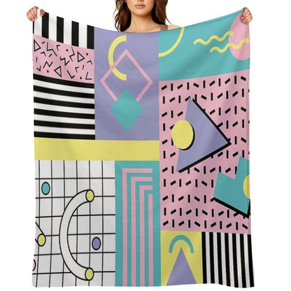 Memphis Pattern 25 - Retro 90s  80s Throw Blanket