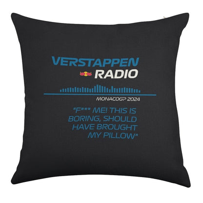 Verstappen Radio Monaco - Pillow Linen Throw Pillow Cover