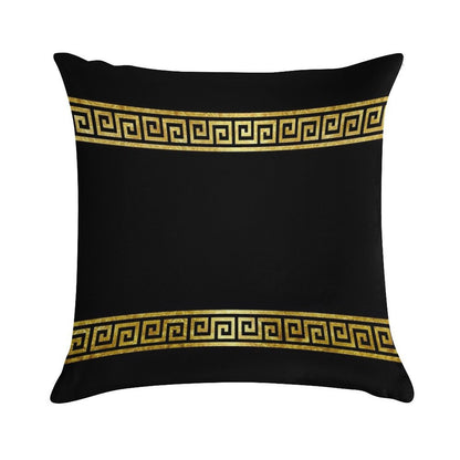 Greek Geometric Pattern Soft Reinforced Edging Throw Pillow
