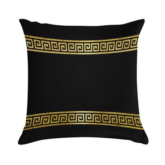 Greek Geometric Pattern Soft Reinforced Edging Throw Pillow