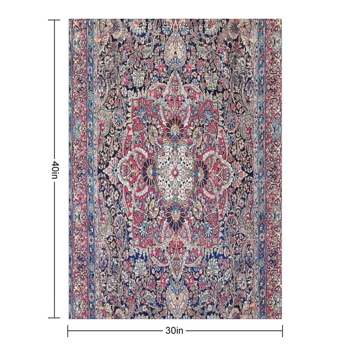 Kashan Central Persian Rug Print Throw Blanket