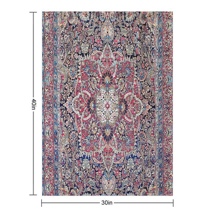 Kashan Central Persian Rug Print Throw Blanket