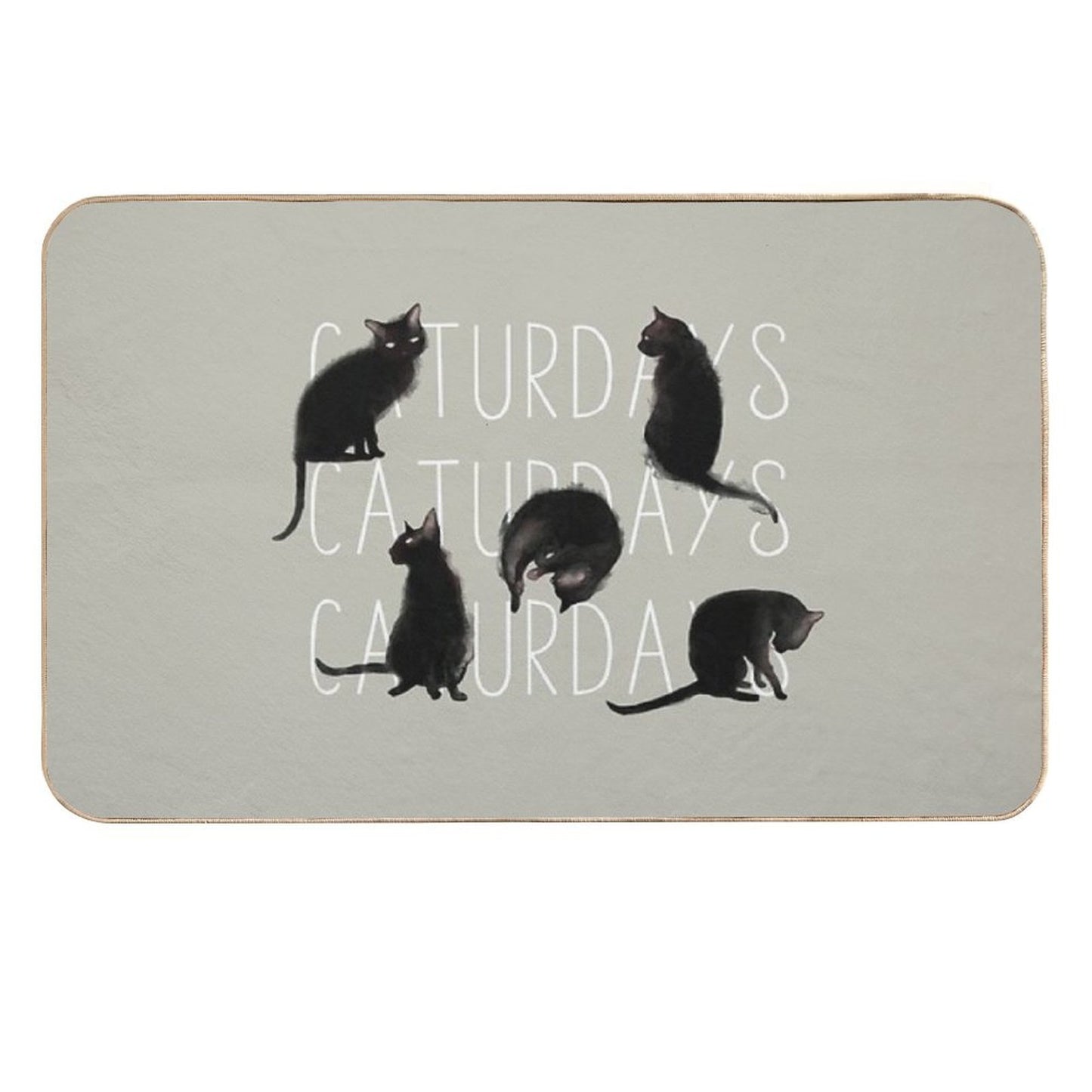 Caturdays - Black Cat  Versatile Bath Mat