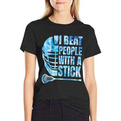 Lacrosse-Shirt Lax I Beat People With A Stick Boys Youth Men T-Shirt