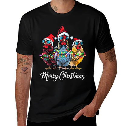 Merry Chickmas Ornament Lights Chicken Farmer Xmas Squad  Breathable T-Shirt