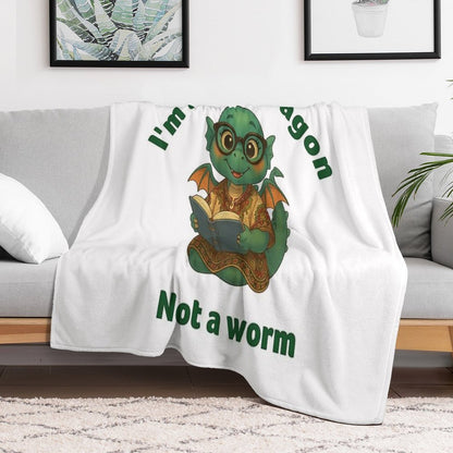 I'm A Book Dragon, Not A Worm Generic Throw Blanket