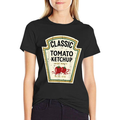 Halloween Tomato Ketchup Food Matching Costume Women Men Kid  Durable T-Shirt