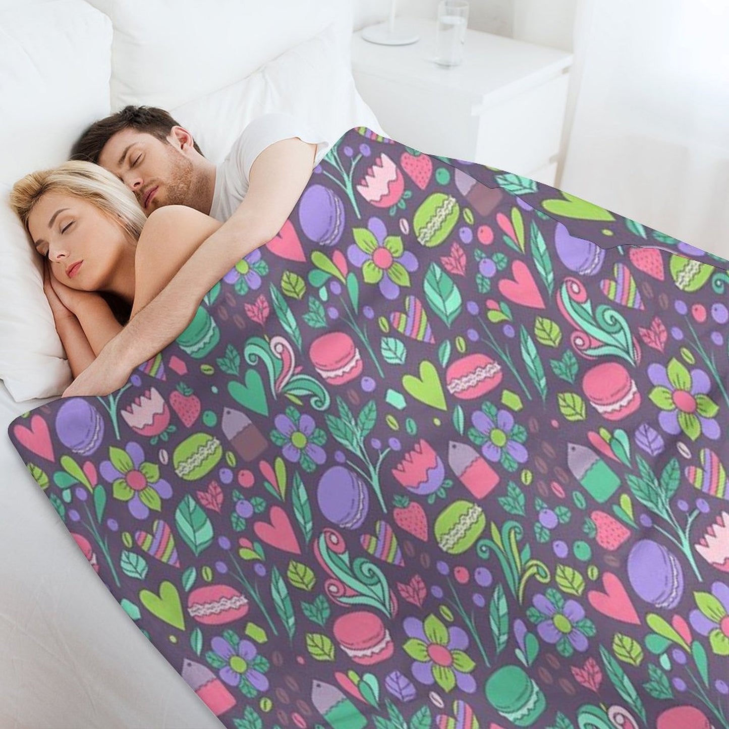 Macarons And Flowers Throw Blanket