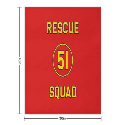 Emergency Squad 51 Rear of Truck Reproduction Logo Throw Blanket
