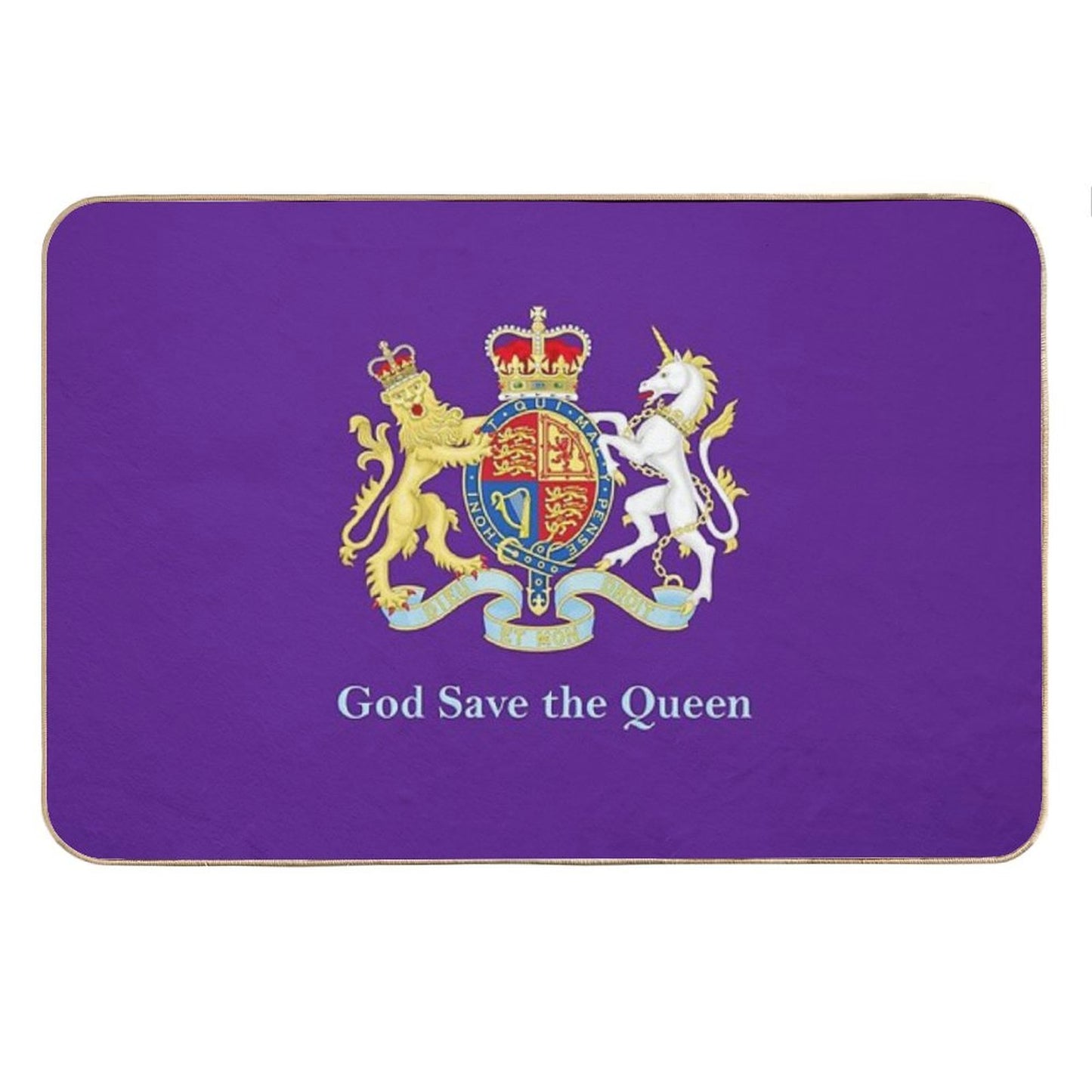 Royal Coat of Arms, Queen Elizabeth, British Monarchy Bath Mat