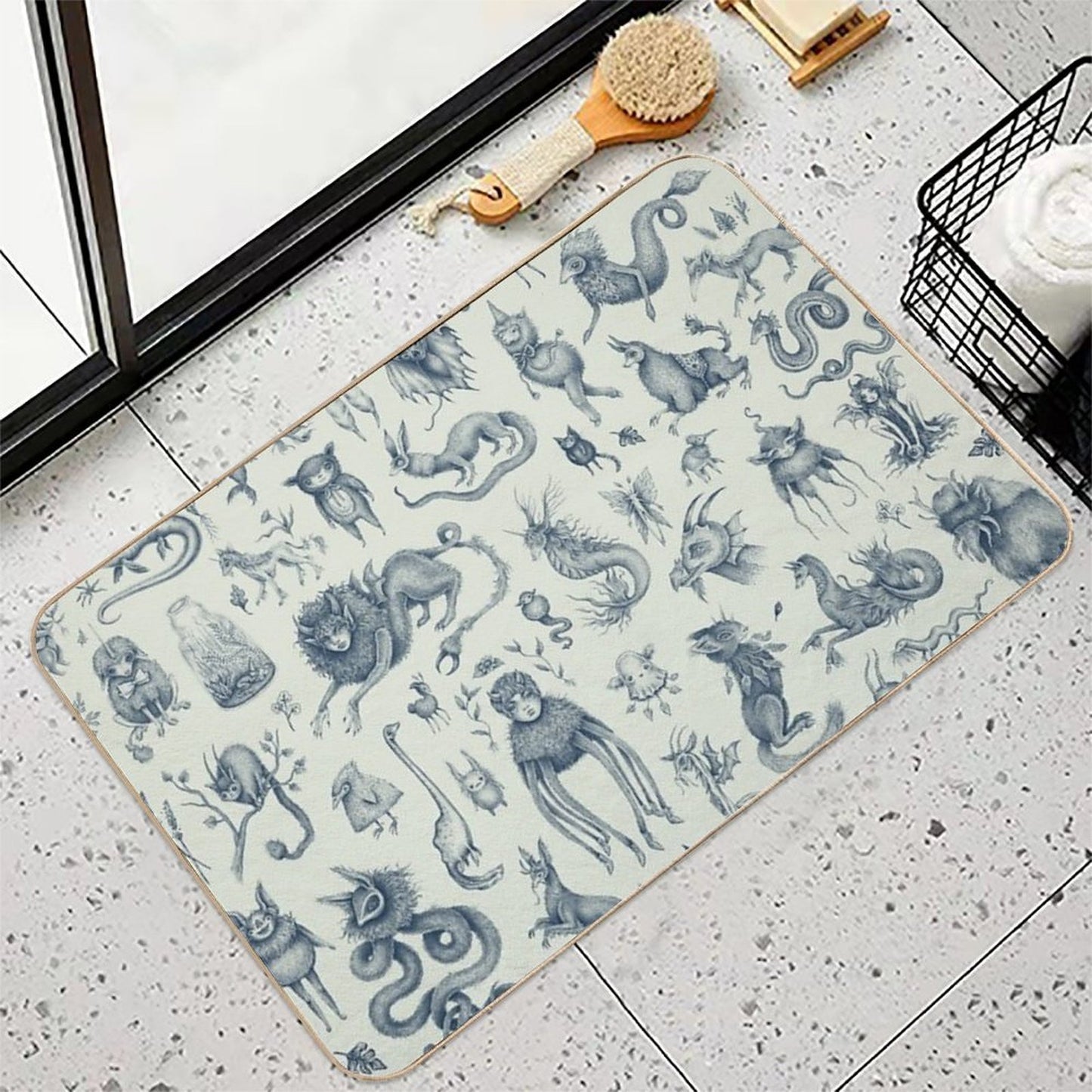 Beings And Creatures  Long-Lasting Bath Mat