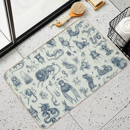 Beings And Creatures  Long-Lasting Bath Mat