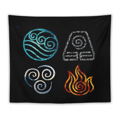 Avatar The Last Airbender Element Symbols Tapestry