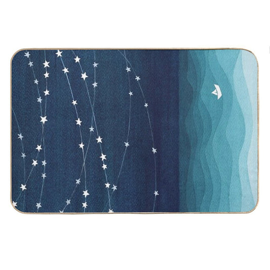 Garland of Stars, Teal Ocean Bath Mat