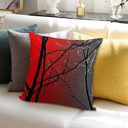 Red And Gray Soft Easy Maintenance Throw Pillow