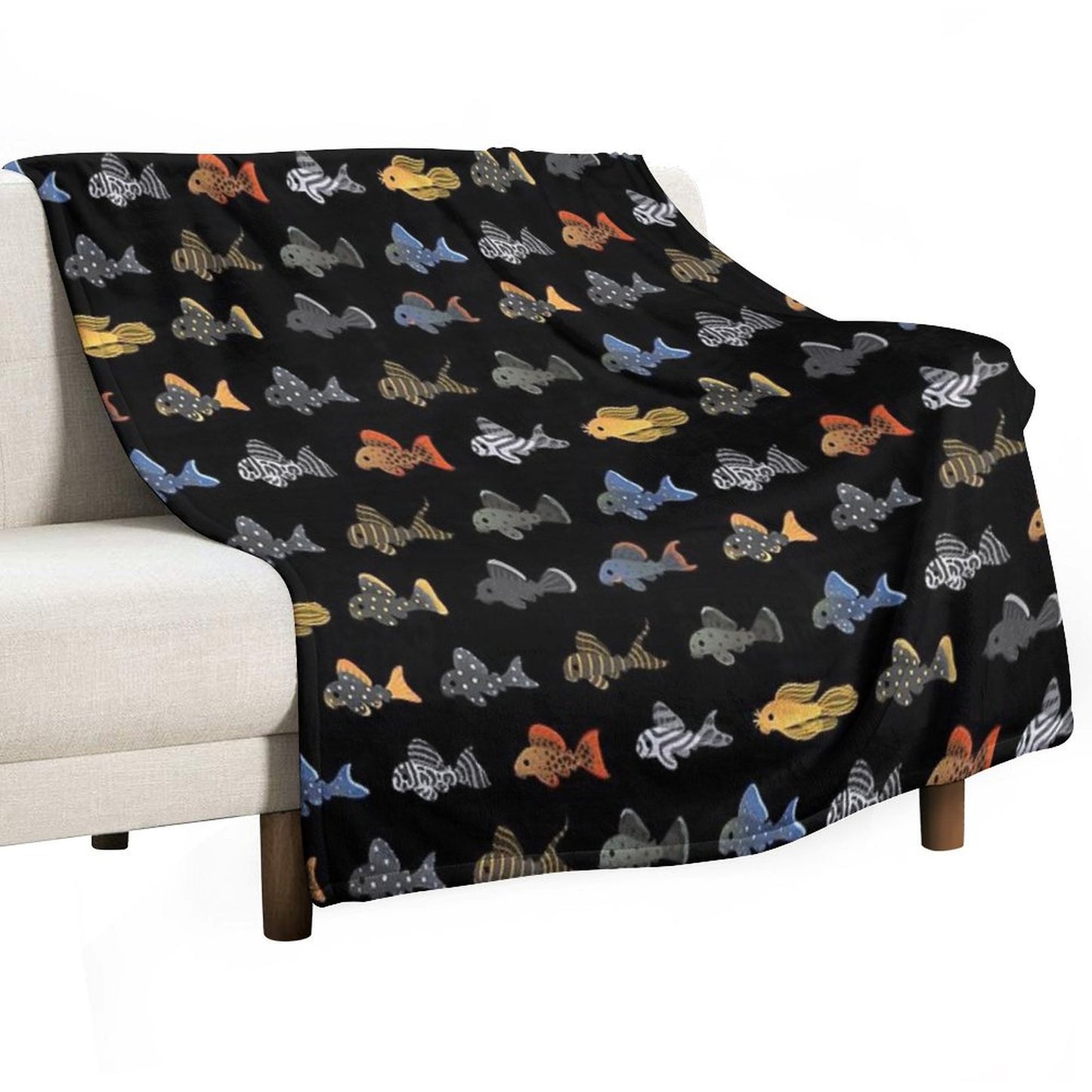 Pleco! - Black Throw Blanket