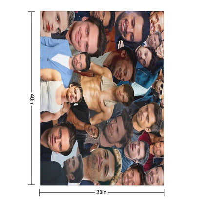 Sebastian Stan Photo Collage Throw Blanket