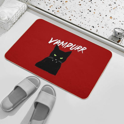 Vampire Cat  Vampurr Halloween Kitty Bath Mat