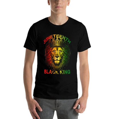 Lion Juneteenth Black King  Stretchy T-Shirt