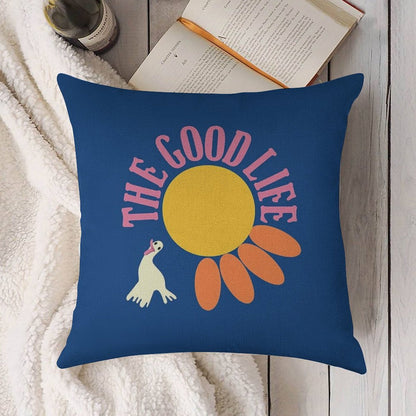 The Good Life Linen Throw Pillow Cover